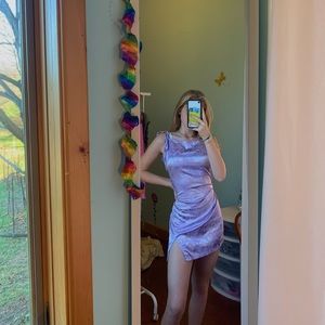 Lilac Purple Jacquard Cami Dress